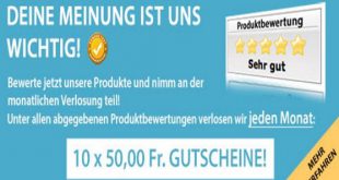 10 x CHF 50.- Gutscheine gewinnen