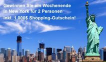Eine New York Reise zu zweit + USD 1’000.- Shopping-Gutschein gewinnen