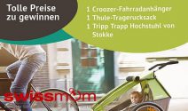 Fahrradanhänger, Tragerucksack und Tripp Trapp Hochstuhl gewinnen