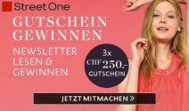 3 x Street One Gutschein im Wert von CHF 750.- gewinnen