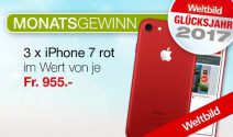3 x iPhone 7 in rot gewinnen