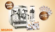 Kaffee Maschine sowie Jahresvorrat oder Migros Gutscheine gewinnen