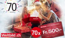 70 x Weltbild Gutschein im Wert von CHF 35’000.- gewinnen