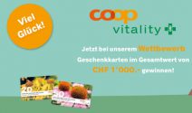 Coop Vitality Gutscheine im Wert von CHF 1’000.- gewinnen