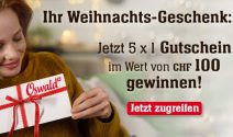 5x einen Oswald Gutscheim im Wert von je CHF 100.- gewinnen