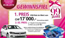 Einen VW-Polo im Wert von CHF 17’000.- oder Beyeler Gutschein gewinnen