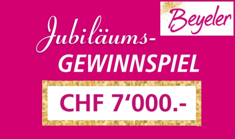 Beyeler Gutscheine im Gesamtwert von CHF 7'000.- gewinnen