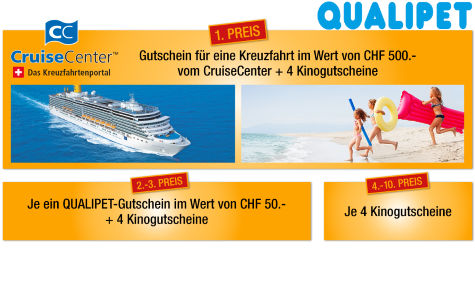 Eine CruiseCenter Kreuzfahrt oder Kinogutscheine gewinnen