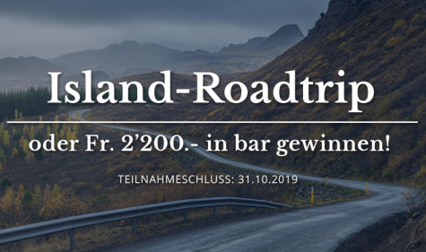 Reise nach Island oder CHF 2'200.- in bar gewinnen